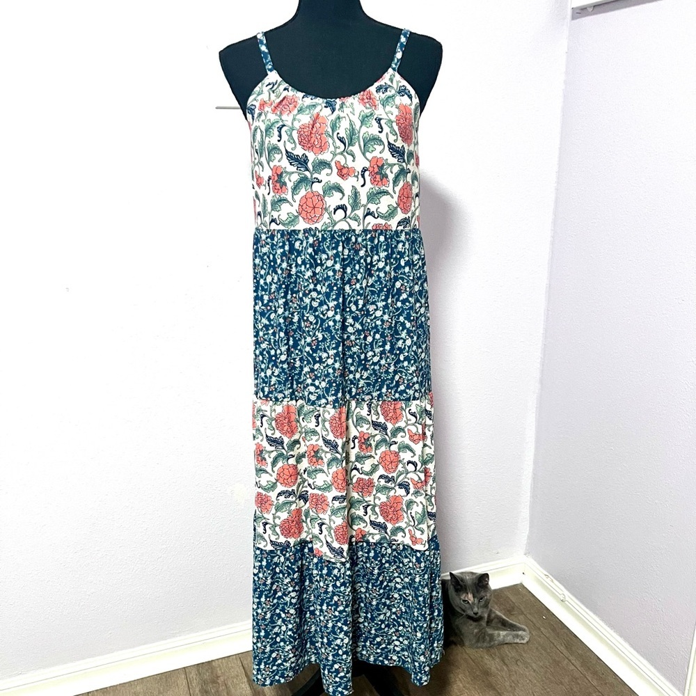 Cato Multicolored boho Tiered w/straps‎ Sundress SMALL